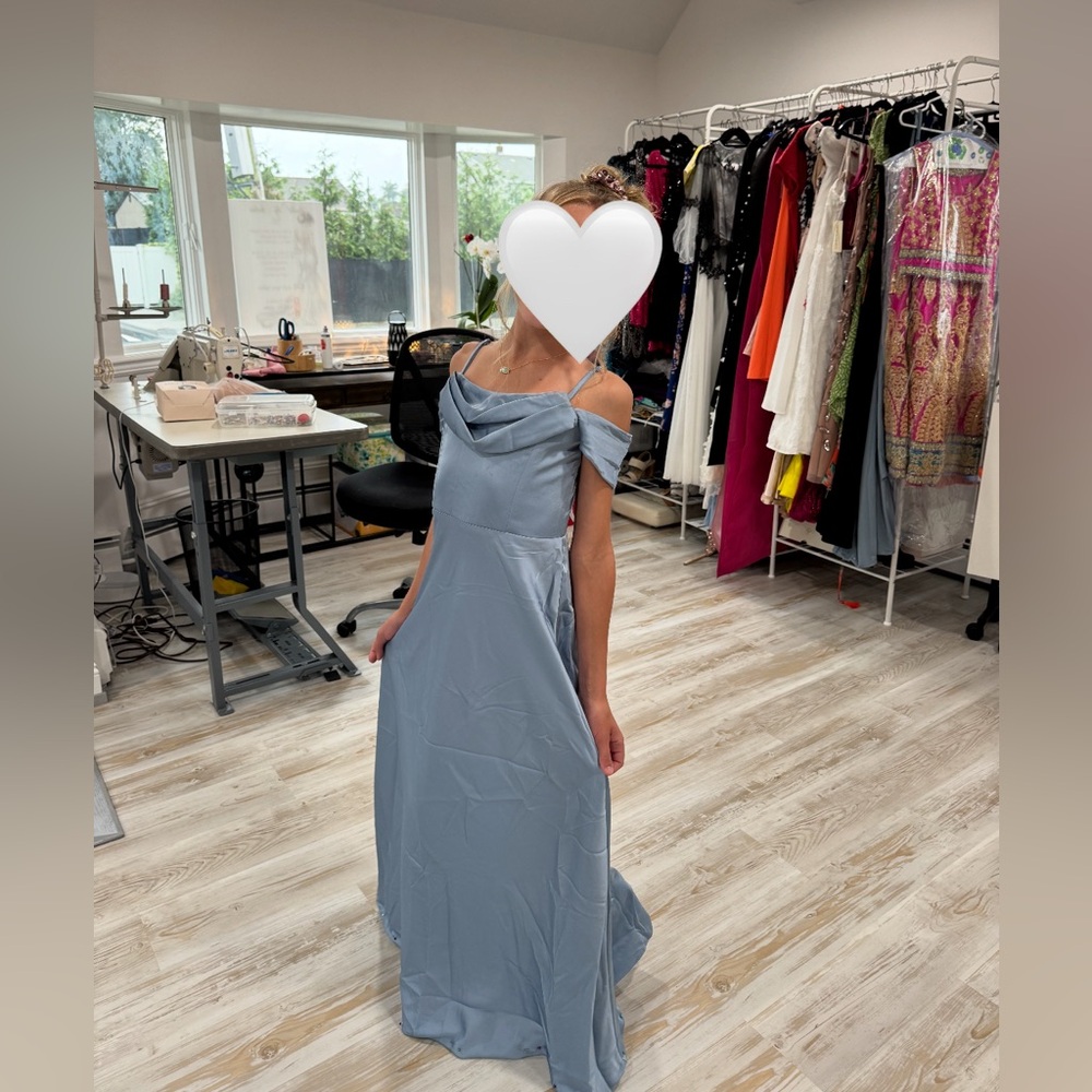 Birdy Grey Dusty Blue Satin Girls dress